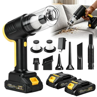 Aspirador e Soprador 21V 7 em 1 Portátil Carro Casa Pet - Kit 2 Baterias Bivolt Pronta Entrega