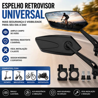 kit 2 Espelho Retrovisor Para Bicicleta Eletrica Bike Motorizada Mtb Guidão - Alta Qualidade
