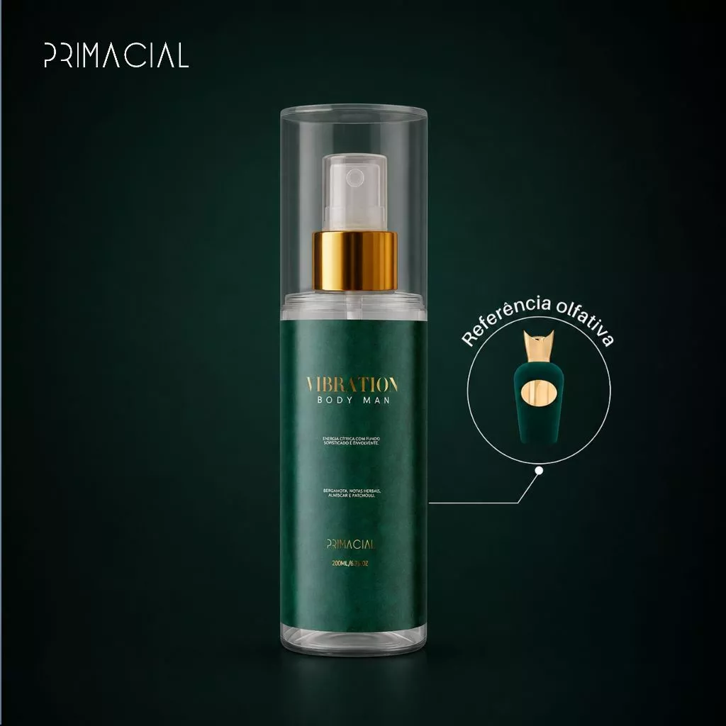 BODY SPLASH MASCULINO VIBRATION 200ML - PRIMACIAL PERFUME CÍTRICO