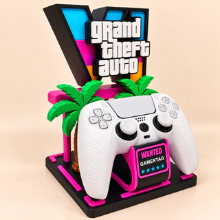 Suporte Controle PS5 e XBOX GTA 6 Porta Controle DualSense Decoração Gamer Videogame Geek