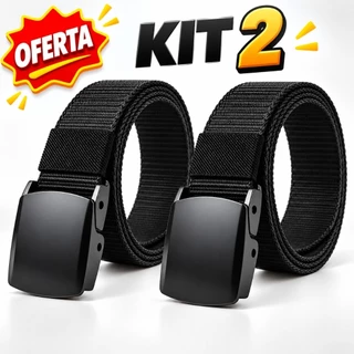 Kit 1 e 2 Cintos Táticos de Nylon 120cm Ajustáveis com Fivela Automática Resistente para Trabalho e Uso Diário