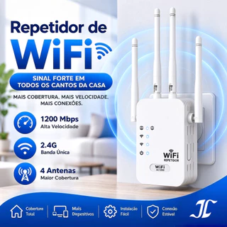 Repetidor WiFi 1200 Mbps 110V/220V Ultra Rápido Sinal Forte rede sem fio Amplificador De Sinal ZJQ