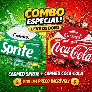 Hidratante Labial Carmed Sprite + Carmed Coca-Cola Vermelho em Oferta na Shopee