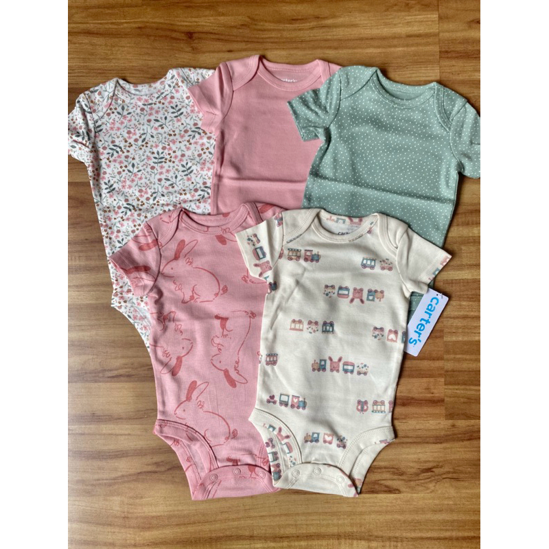 Kit body manga curta carters menina em Oferta na Shopee