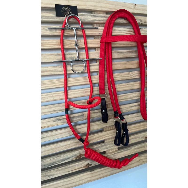 Rédea Para Cavalos + Bridão Inox + Cabeçada Fita + Cabresto | Acessórios de Qualidade