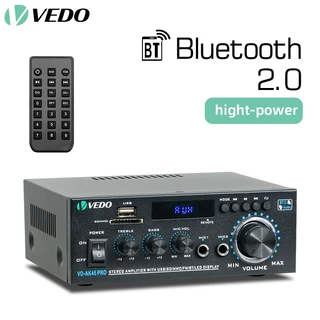 VEDO AK45pro Amplificador De Receptor 400W*2 Bluetooth Com Remoto FM e karaokê 2 Canais Amplificador De Potência Bivolt em Oferta na Shopee