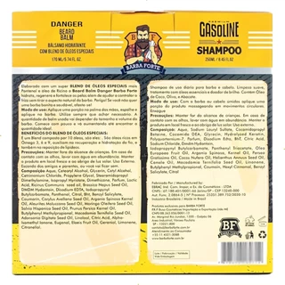 Kit Barba Forte Shampoo Gasoline 250ml + Beard Balm Danger