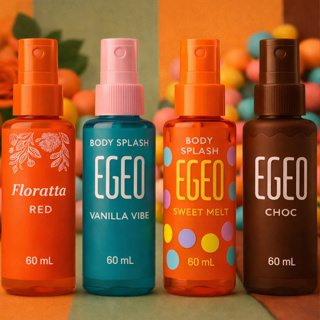 Kit 4 Body Splash Femininos Importado Egeo Floratta Red Vanilla Vibe Melancia Fragrância Refrescante em Oferta na Shopee