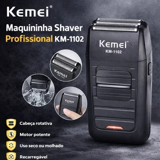 Maquininha Shaver Kemei KM-1102 Barbeador Elétrico Recarregável Acabamento Barba