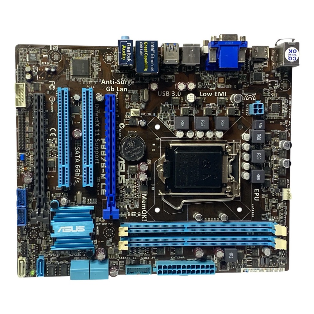 Placa Mãe Gamer ASUS 1155 2ª/3ª Geração P8B75M C/2 Slotes PCIE 3.0 VGA ...