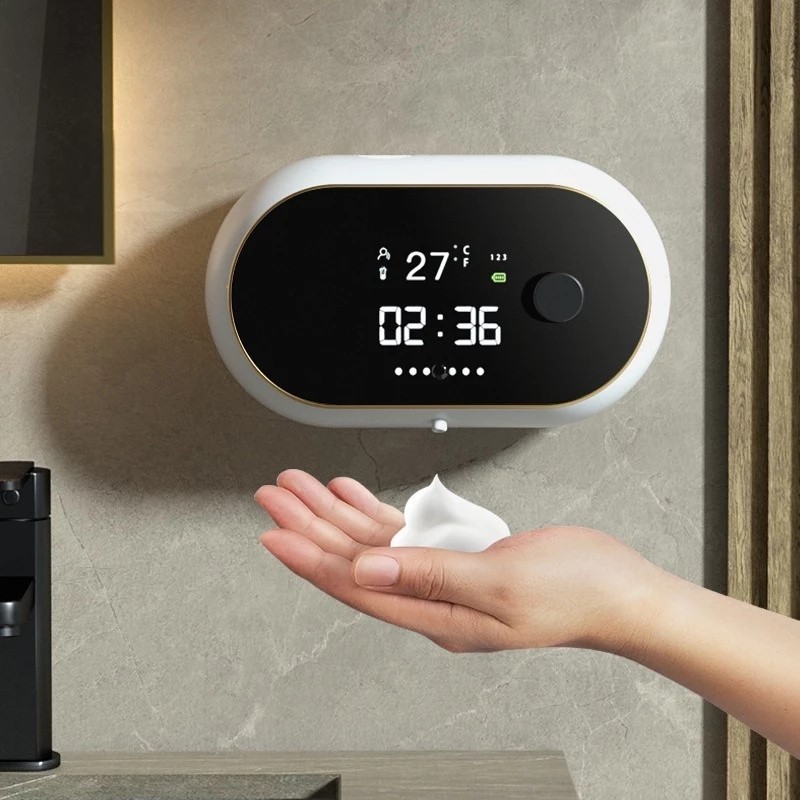 Máquina de Sabonete Automática Sensor Touchless Espuma/Líquido Recarregável USB