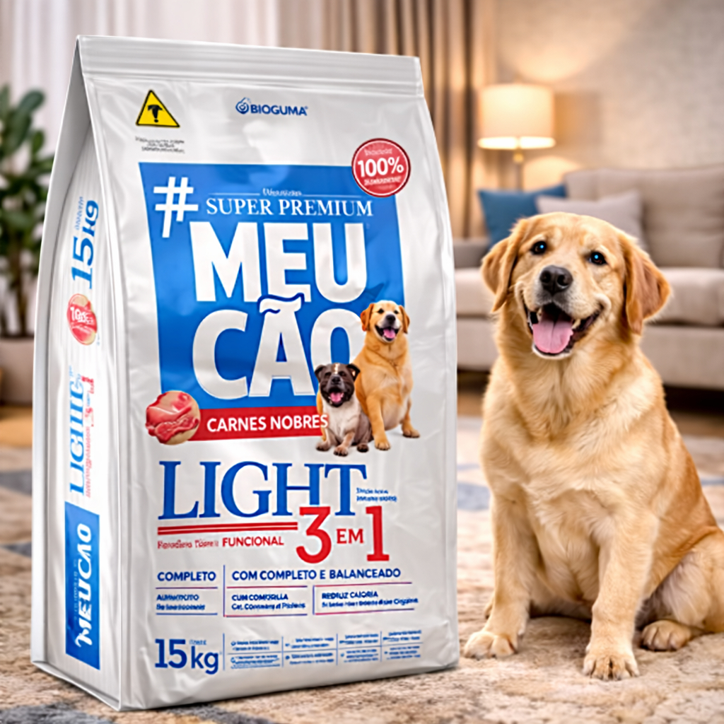 Ração Meu Cão Prime Light 15kg 3 em 1 Castrado, Idoso e Obeso Super ...