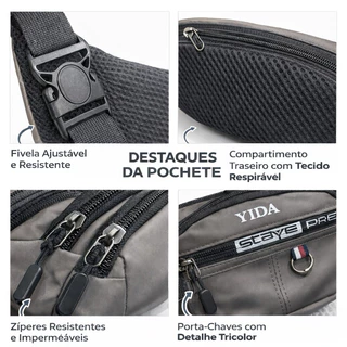 Pochete Masculina Impermeável Multiuso Bolsa Cintura Motoqueiro
