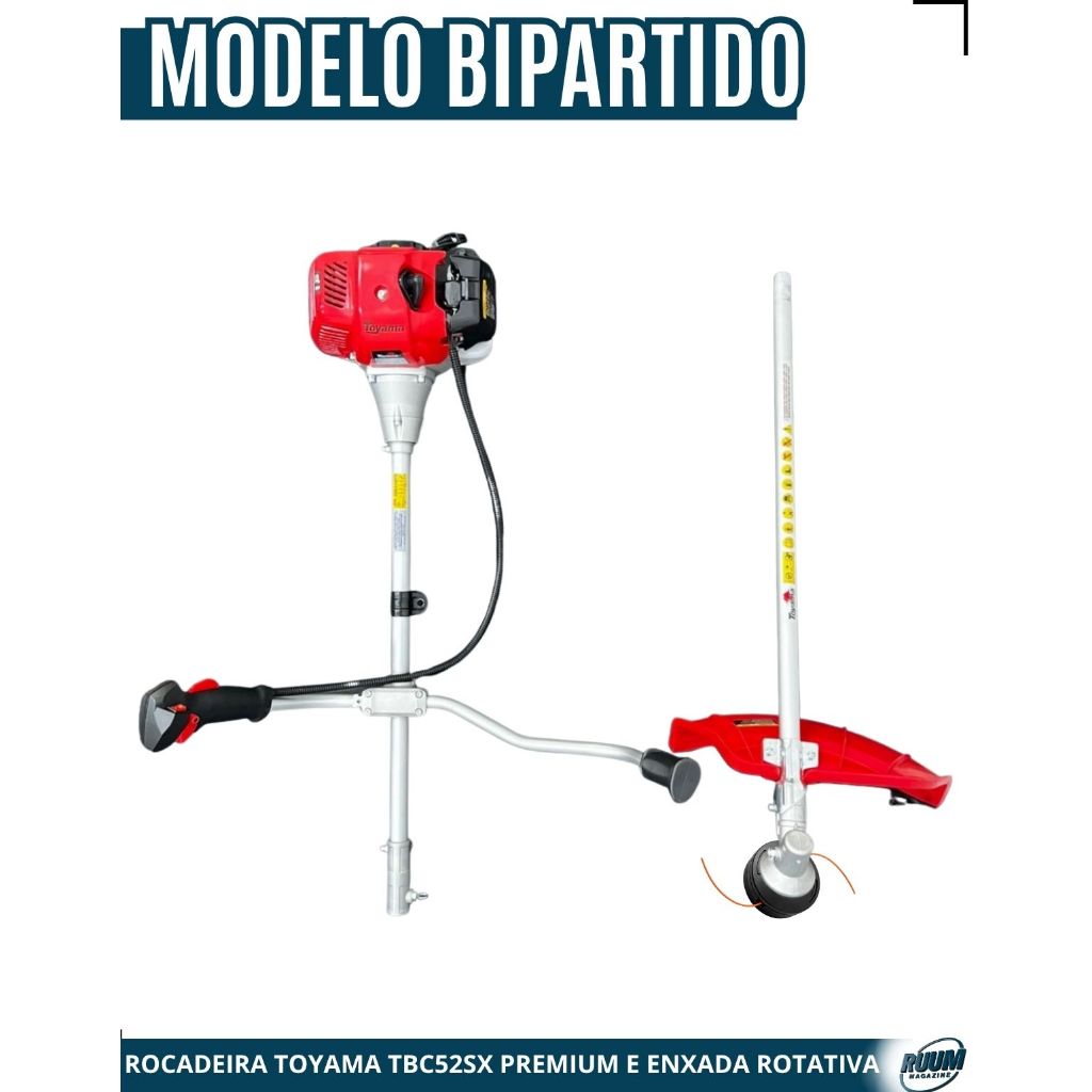Roçadeira Toyama Bipartida TBC52X 51,6cc 2.1HP Premium com Enxada