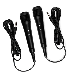 Kit Microfone Profissional Com 2 Unidades Com Fio Dinâmico