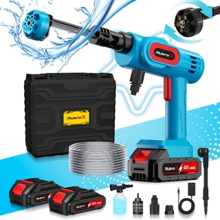 RubroX 300W Lavadora De Alta Pressão 6 em1 2 Bateria Dupla 55Bar Portátil para Carro e Jardim