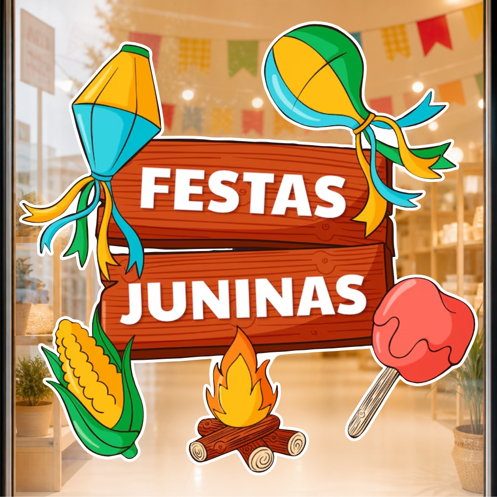 Adesivo Festa Junina Vitrine Loja | Decorativo São João Vidro | Shopee ...