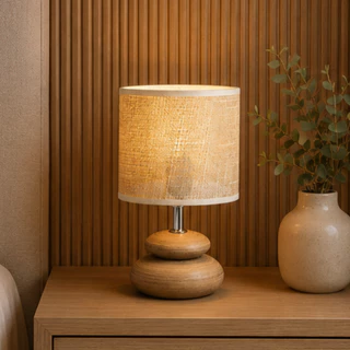 Abajur Luminária De Mesa Bivolt Base De Cerâmica Moderna