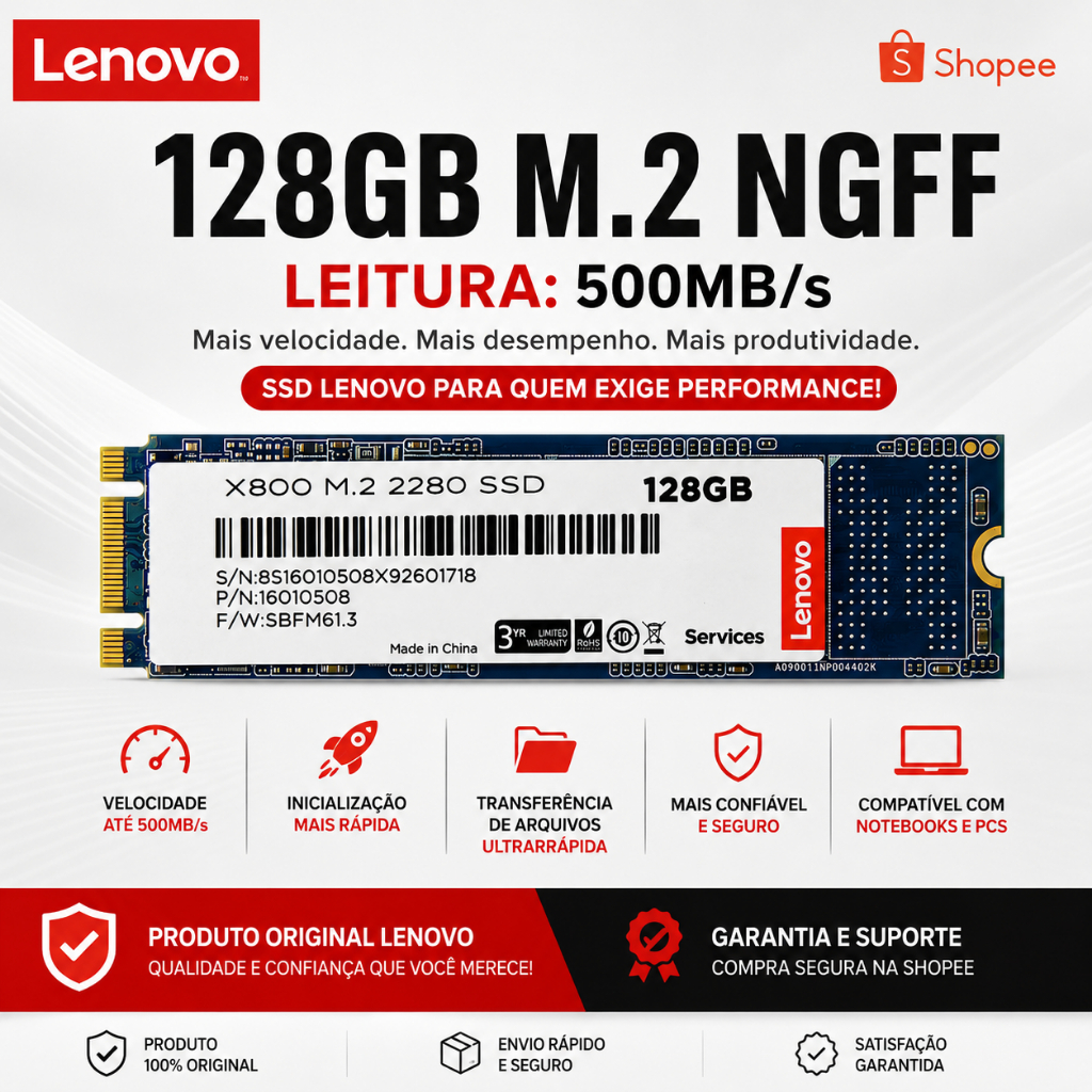 SSD M.2 SATA NGFF 128GB 256GB 512GB 1TB 2TB 2280 | Shopee Brasil