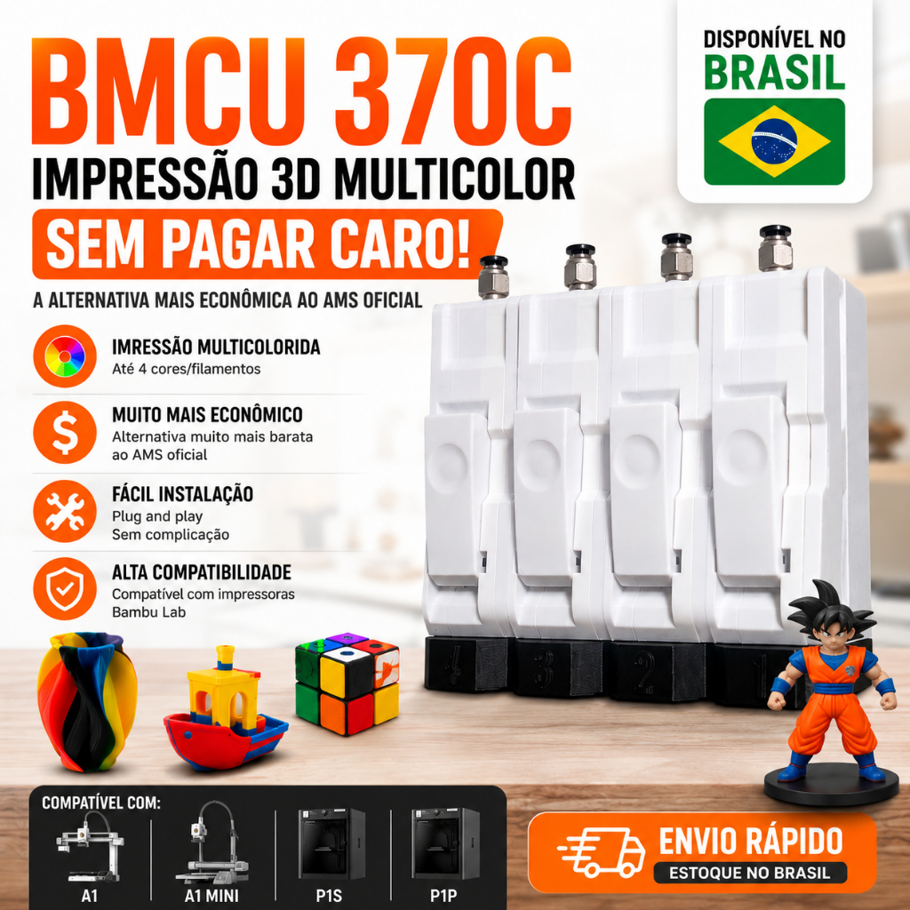 BMCU 370C Para Bambu Lab A1 A1 Mini P1S P1P Impressão 3D