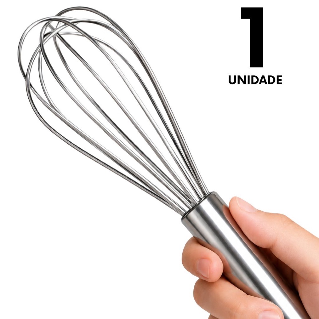 Batedor de Ovos Fouet Inox 28,5cm Profissional Manual Utensí
