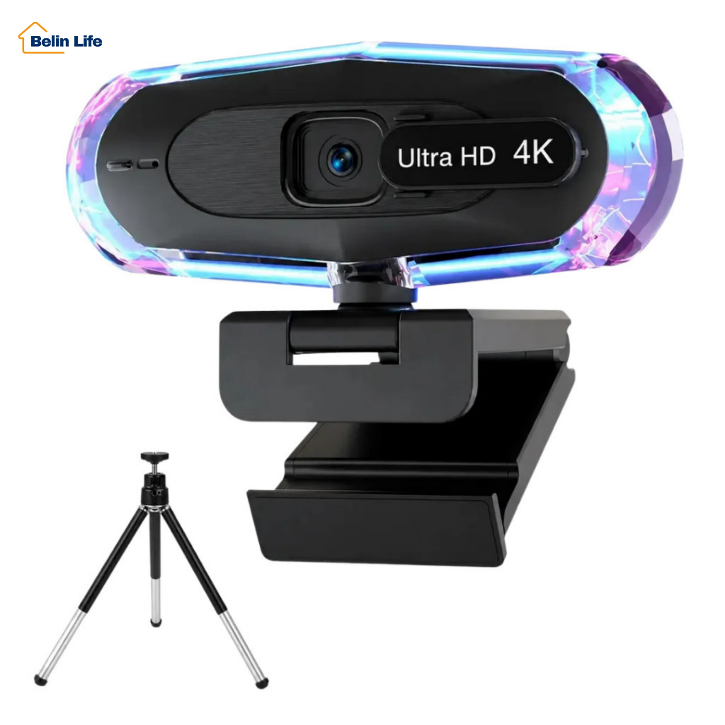 Webcam Gamer 4K Ultra HD Com Luz RGB E Foco Automático Para Lives ...