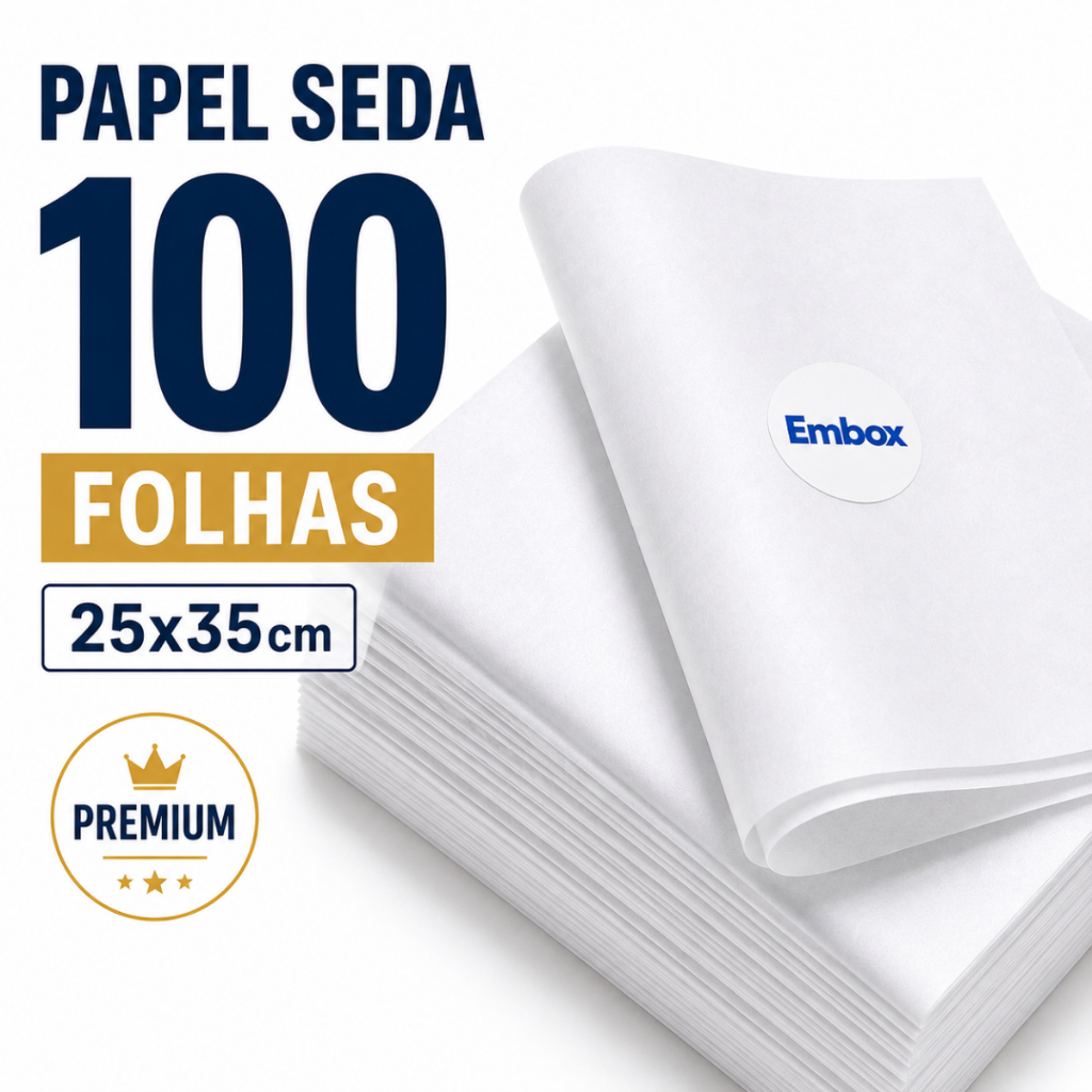Kit 100 Papel Seda Branco 25x35cm Para Embalagem Presente Atacado ...