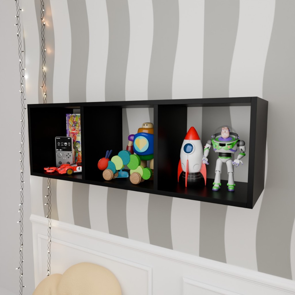 Nicho Retangular Triplo Multi-uso 90x30x25 Decoração Sala