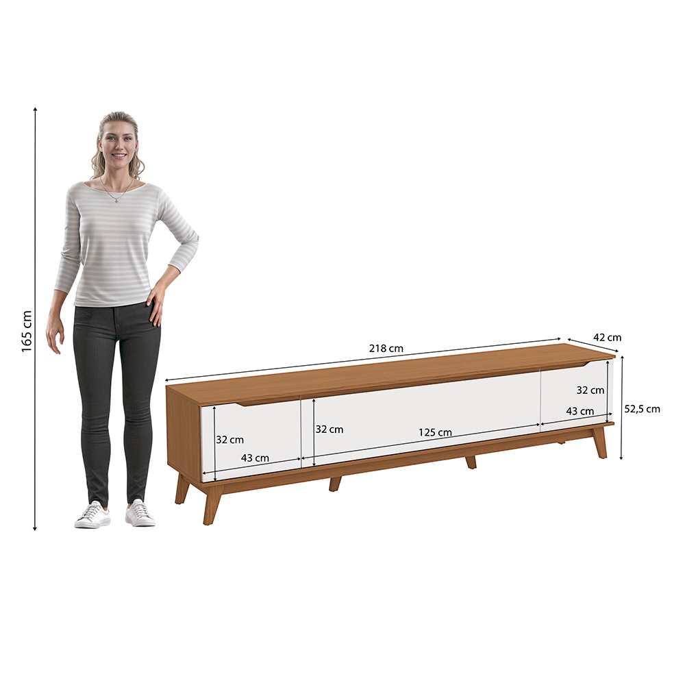 Rack Kappesberg 3 Portas Canela/Branco 218cm | Shopee Brasil