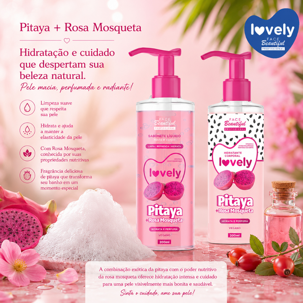 Kit Hidratante Corporal + Sabonete Facial Vegano Frutas Face