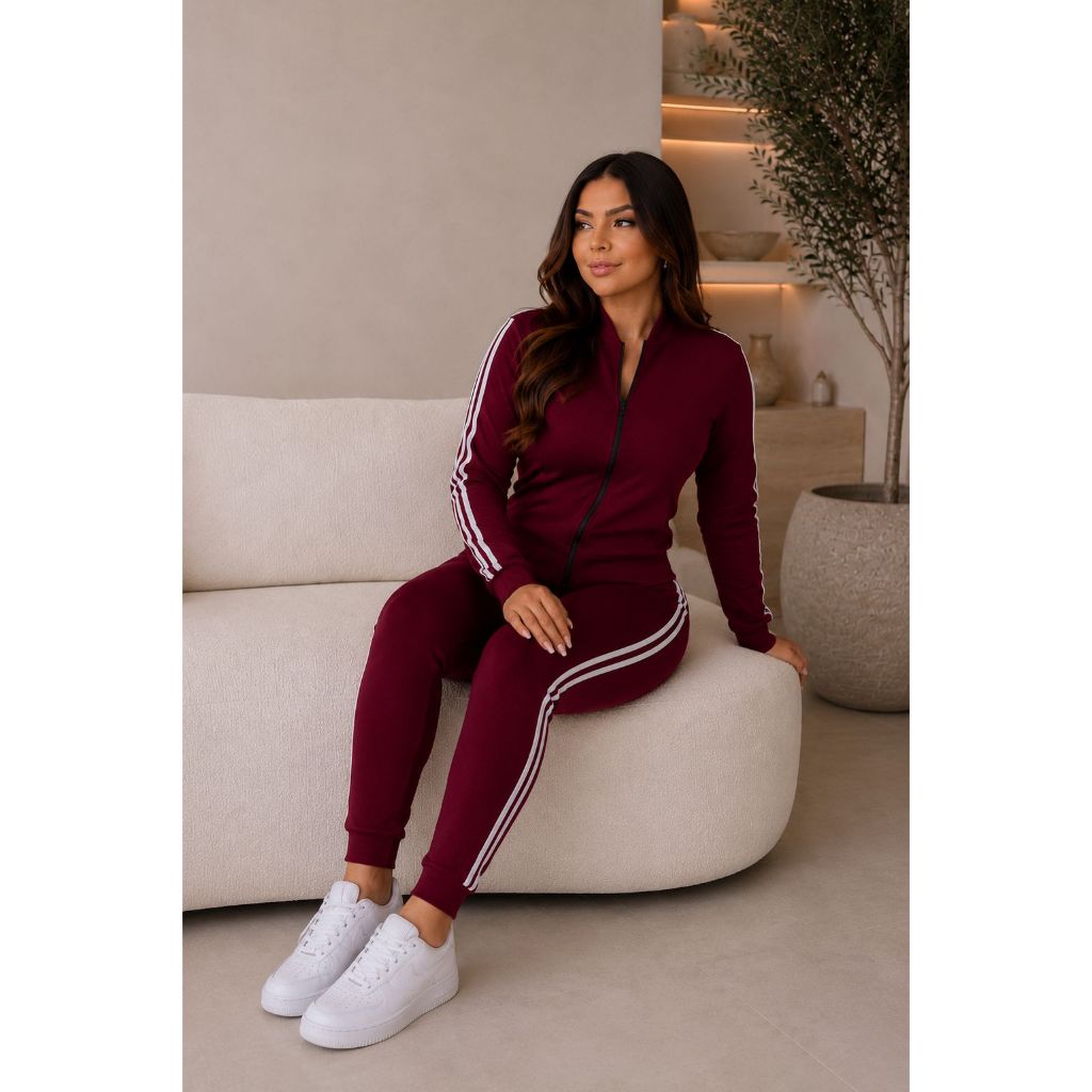 Conjunto Feminino Plus Size Moletinho – Jaqueta e Calça Confortável