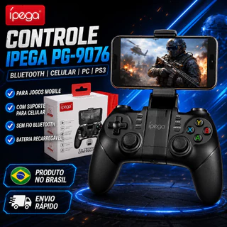 Controle Ipega PG-9076 3 Em 1 Bluetooth Gamepad Celular Android PC PS3