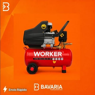 Compressor de Ar Worker 1.5HP 20L 8Bar – 127V ou 220V | Portátil e Potente