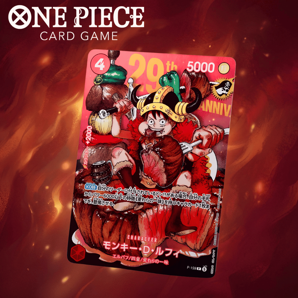 One Piece Monkey D. Luffy P-159 Promo Card 29th Anniversary Shonen