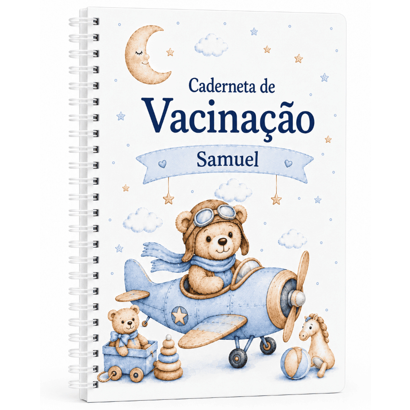 Caderneta de Vacinação Ursinho Aviador — Variação 01