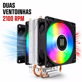 Cooler Duplo Revenger Gamer RGB G-VR342 LED 120W Intel AMD AM5 LGA1700 Novo a Pronta Entrega