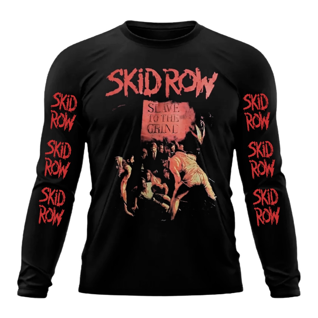 Camiseta Skid Row Slave To The Grind Manga Longa. Hard Rock