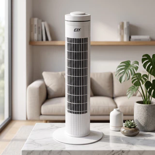 Ventilador De Coluna Silencioso Branco Circulador De Ar Potente Turbo 110V/220V