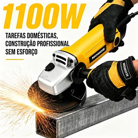 Esmerilhadeira 1100W Lixadeira Angular 110 220V4 em 1 Motor Turboalimentado Alta Potência para Corte Desbaste Polimento