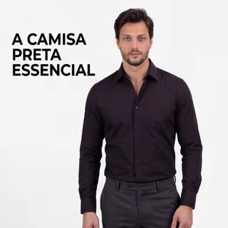 Camisa Social Masculina Manga Longa Bolso Não Amassa Camisa Social Masculina Branca Elastano Premium Não Molha