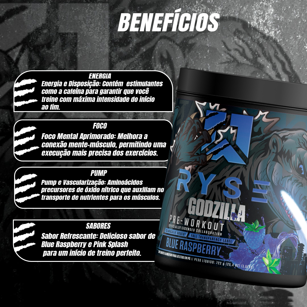 Pré Treino Godzilla 722g Ryse Supps | Shopee Brasil