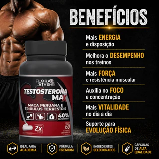 Testos Man Aumento da Performance Força Energia e Intensidade no Treino + Massa Muscular