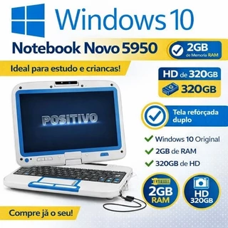 Notebook Positivo 2 Em 1 Tablet 2gb Ram HD 320gb Tela 10.1 Windows e Office