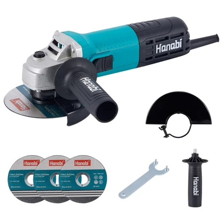 Esmerilhadeira Lixadeira Angular 880W 115mm 11000RPM Hanabi Profissional com 3 Discos