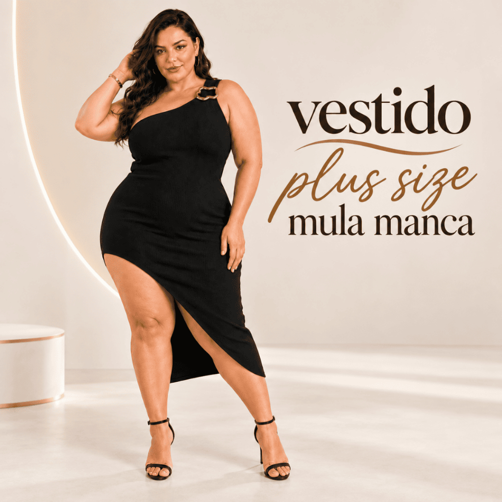 Vestido Feminino Plus Size Um Ombro Só Mula Manca Fivela Dourada Fenda ...