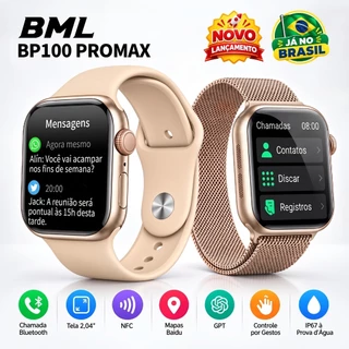 SmartWatch BP100 PRO MAX Série 11 Relógio Inteligente Responde AMOLED ChatGpt NFC GPS 49mm Lançamento 2026