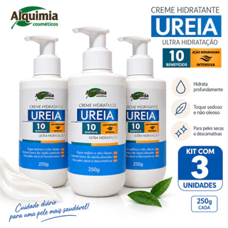 KIT 3 Unidades Creme Hidratante UREIA 10 Benefícios 250g - Alquimia Cosméticos