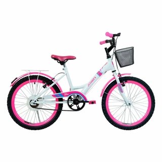 Bicicleta Infantil Athor Feminina Bliss Aro 20 Cor Branco com Rosa Gliter