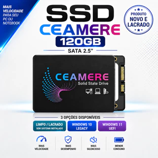 SSD 120GB SATA 3 2.5" Ceamere para Notebook e PC Desktop com ou sem Windows - SLD-2728
