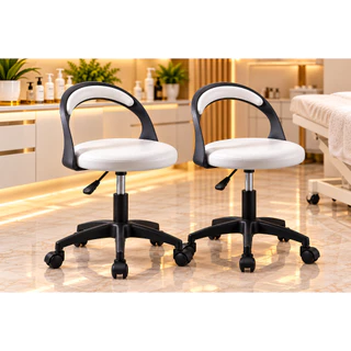 Kit com 2 cadeiras Mocho Ergonômica Banqueta com encosto consultório dentista tattoo odontológico